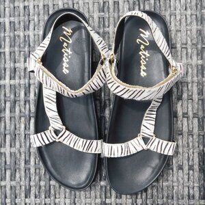 Matisse Black and White Striped Sandals